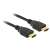 Delock High Speed HDMI with Ethernet cable, angled view, 1 meter, black