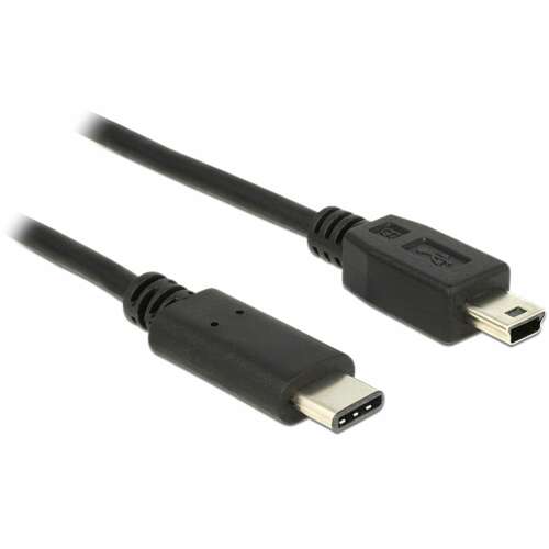 Delock Kábel USB Type-C 2.0 dugó &gt; USB 2.0 Mini-B típusú dugó 1 m fekete (83603)