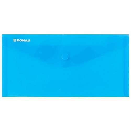 Plic transparent din plastic Donau, cu închidere cu clapetă, albastru