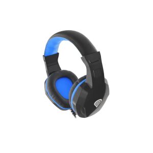 Genesis Argon 100 black and blue gaming headset, angled view - Genesis