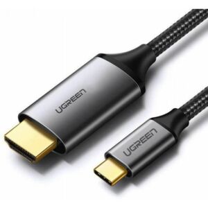 UGREEN USB-C to HDMI cable close-up, 4K UHD adapter, black braided cord - HDMI Cable