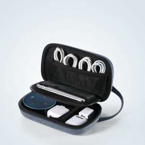 Ugreen travel case for electronics, open view with cables, phone, and power bank - Phone Case