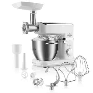 Kuhinjski robot ETA Gratussino Smart, bijela, sa svom priboru, uključujući mlin za meso, kuka za tijesto, pjenjaču i miješalicu - Kuhinjski robot, Stroj za tjesteninu, Ručna sjeckalica, Mašina za mljevenje mesa i Ručni mikser