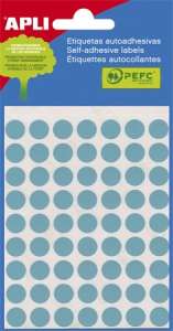 APLI 8 mm kerek kék öntapadós címkék, 288 címke/csomag - APLI