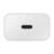 Samsung 15W USB-C wall charger, white, close-up of USB-C port