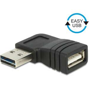 Delock EASY-USB 2.0 A male to female adapter, black, 90 degree angle - USB Adapter