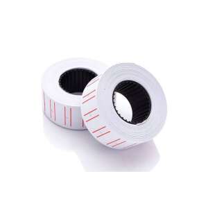 MoTEX MX-5500 NEW árazószalag, 22x12mm, fehér piros vonallal, 25 tekercs/karton - Árazószalag