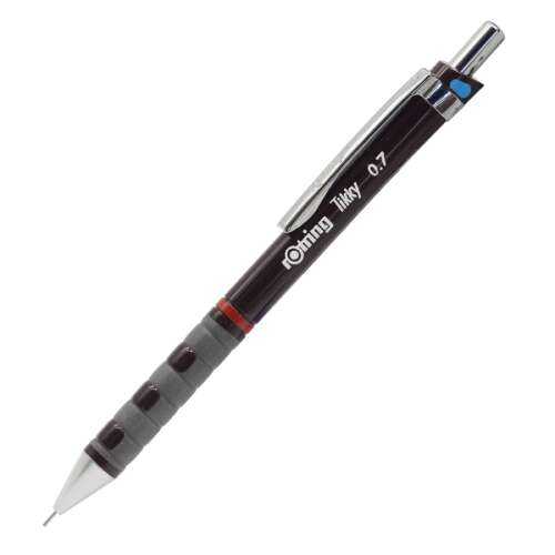 Rotring Tikky 0.7mm mechanical pencil, burgundy body, silver accents