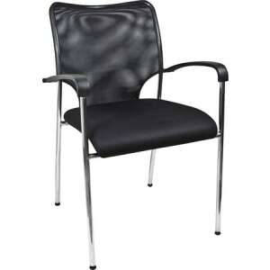 Ergonomikus WALTHAM fekete hálós tárgyalószék króm vázzal - Antares