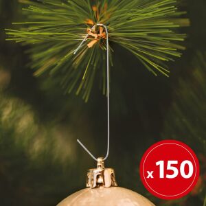 Silver Christmas Ornament Hanger in Use - Nonbrand Christmas Decoration