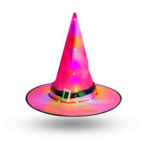 Pălărie de vrăjitoare LED de Halloween - culoare, poliester - 38 cm 58793081 Decoratii si echipamente pentru petreceri