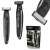 Adler Duo Blade electric hair clipper and trimmer, black and silver, with USB charging, 3 spacer pads and built-in light