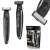 Adler Duo Blade electric hair clipper and trimmer, black and silver, with USB charging, 3 spacer pads and built-in light