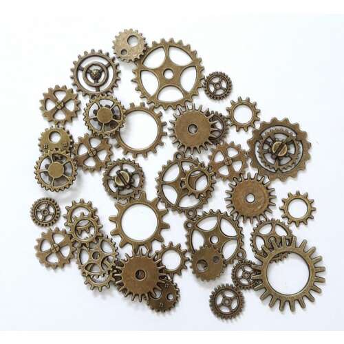 Fém Dekor Fogaskerék Szett - 27 db - 3D Dekoráció