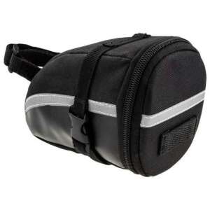 Black bicycle saddle bag with reflective stripe, 1.5L capacity - Trizand