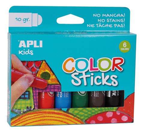 APLI Tempera-Stifteset, APLI "Kids", 6 verschiedene Farben