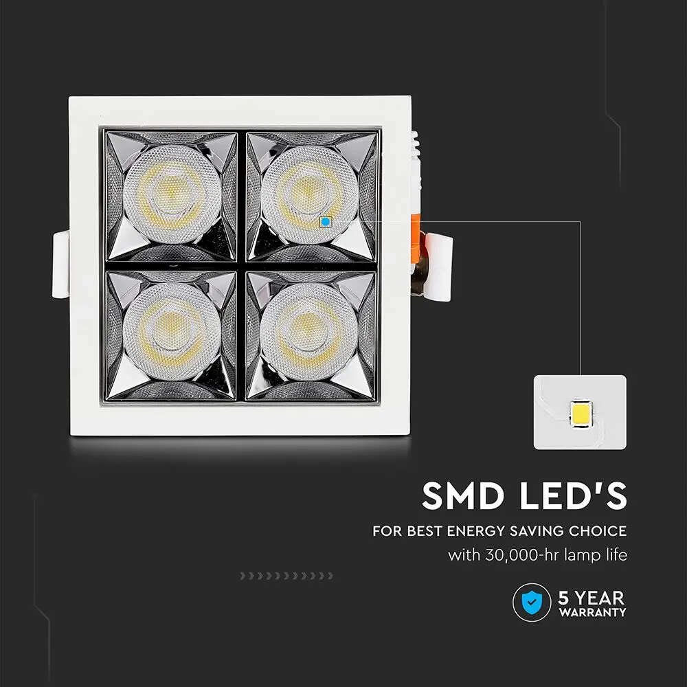V-TAC süllyeszthető LED SMD mélysugárzó lámpa UGR90 16W 38° hideg...