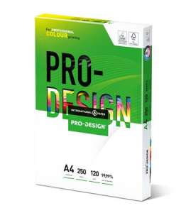 Papier do kopiowania PRO-DESIGN A4, 250 arkuszy, 120 g/m², do profesjonalnego druku kolorowego - PRO-DESIGN