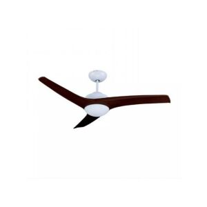 V-TAC 132 cm mennyezeti ventilátor LED világítással és távirányítóval, fehér és barna kivitel - Mennyezeti ventilátor