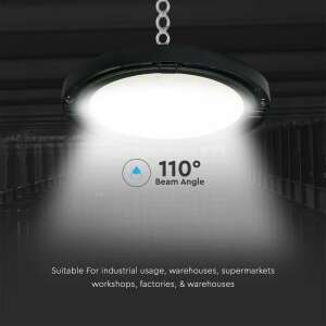 Lampă LED V-TAC Highbay de 150W, unghi de fascicul de 110°, alb rece, IP65, potrivită pentru depozite, fabrici și supermarketuri - Corpuri iluminat comercial
