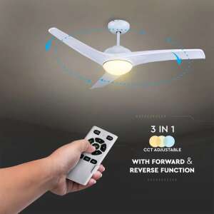 V-TAC Mennyezeti Ventilátor LED Világítással - Távirányítóval - 132cm 69382416