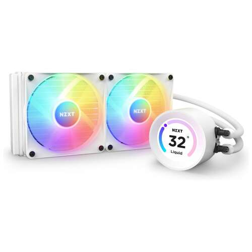 NZXT Kraken Elite 240 RGB White 1700/AM5 Flüssigkeitskühler, 240mm Radiator, weiße Farbe, RGB-Beleuchtung
