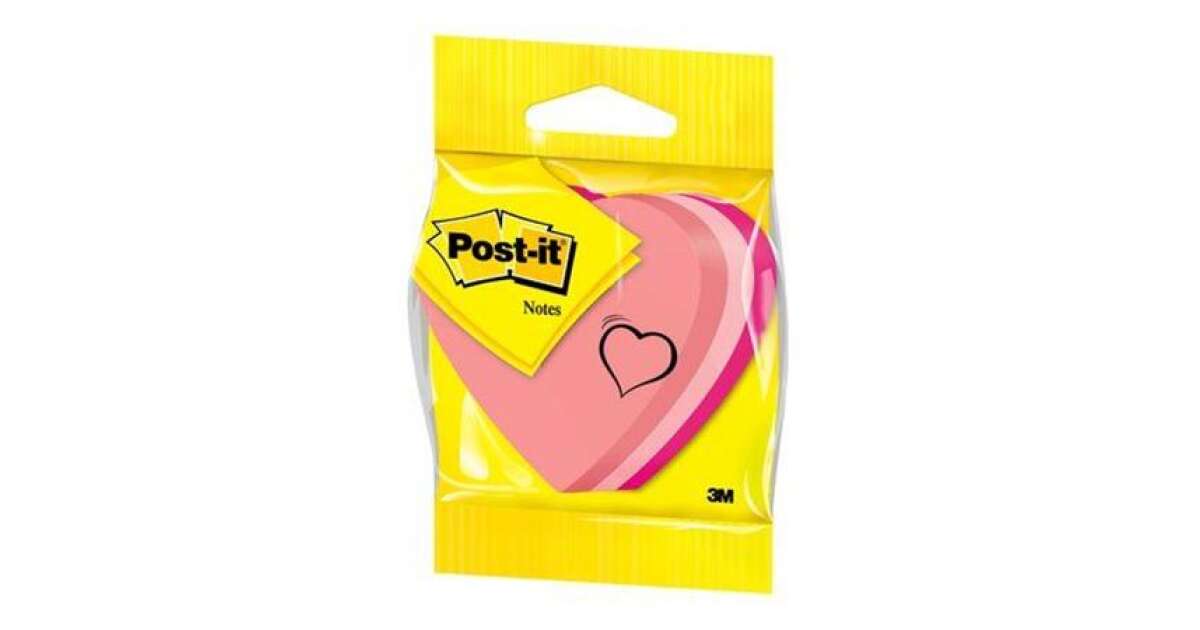 Post-it Post-It 76x76 mm Heart Shaped Cube Notes Pink sticky-note-pads 