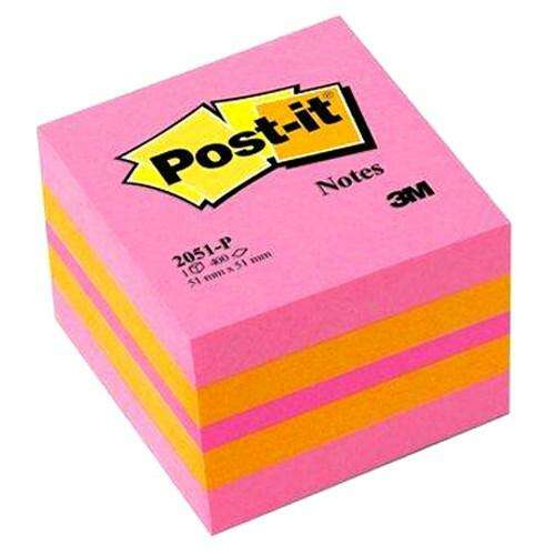 3M Post-it Notatki, różowe, 51x51 mm, 400 arkuszy