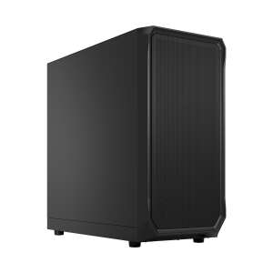 Изглед под ъгъл на компютърната кутия Fractal Design Focus 2 Black Solid - Fractal Design