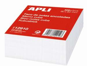 APLI 500 lapos memo kocka, 80x80 mm, fehér, ragacsos cetlik - APLI
