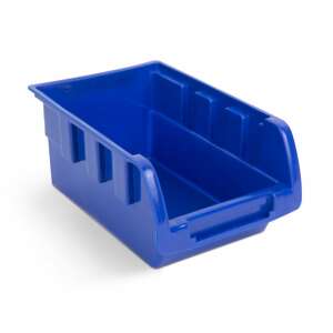 Blue plastic storage bin, part of the Handy 32-piece wall mounted organizing boxes set - Toolbox and Bag