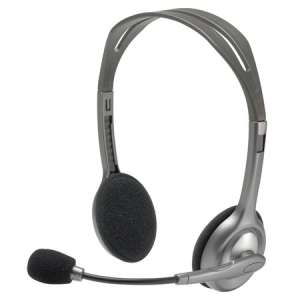 Logitech H110 wired stereo headset with microphone, grey - Computers and Accessory