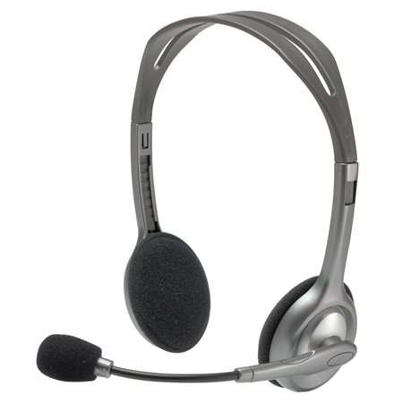 LOGITECH Headphones with microphone, LOGITECH "H110", grey