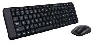 Logitech MK220 Комплект безжична клавиатура и мишка, черен - Logitech Клавиатура