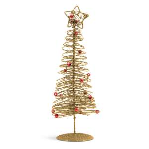 Karácsonyi, glitteres, fém karácsonyfa - 28 cm - arany 58830833 