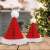 Red and white Santa hat shaped honeycomb paper Christmas decoration, 2 pieces