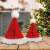 Red and white Santa hat shaped honeycomb paper Christmas decoration, 2 pieces