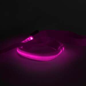 Pink LED dog leash with glowing light strip - Leash