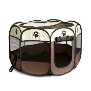 Yummie Kutyakennel dog playpen, indoor and outdoor use, for small and medium dogs, beige and brown - Pet Care