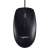 Top view of Logitech M100 black wired mouse