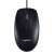 Top view of Logitech M100 black wired optical mouse