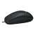 Side view of black Logitech M100 wired optical mouse
