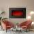 Bewello BW2022 electric fireplace with realistic flame effect, installed in a living room setting