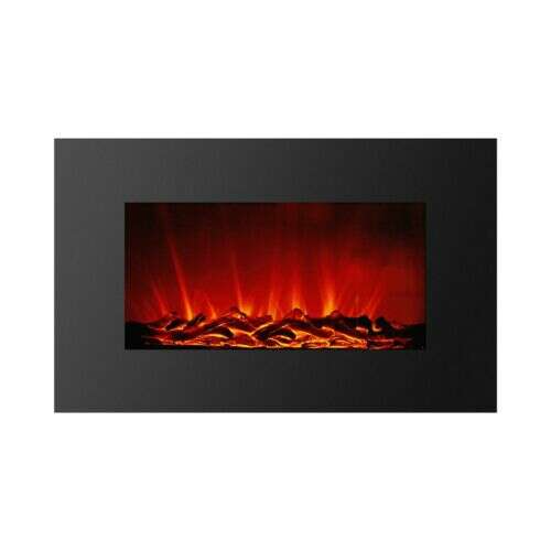 Bewello BW2022 electric wall fireplace with realistic flame effect