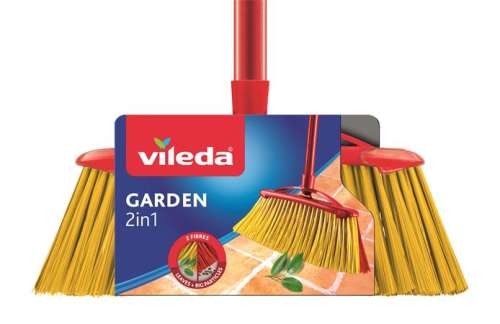 VILEDA Barbă, pentru exterior, cu mâner, VILEDA "2in1 Garden"