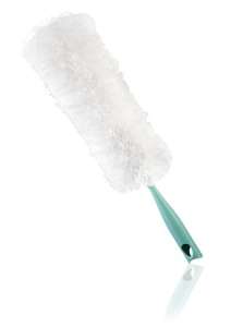 Leifheit Duster XL microfiber duster with telescopic handle, green handle, white microfiber head - Portraits