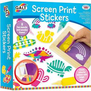 GALT Screen Print Stickers kit for kids, screen printing with stencils and wooden frame - Galt