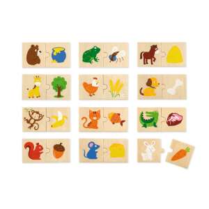 Fa állat etetés puzzle, 18 darabos, állatokat párosító játék, oktató játék gyerekeknek - Baba puzzle