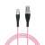 Cablu microUSB Delight, roz, 1 metru, transfer de date și încărcare