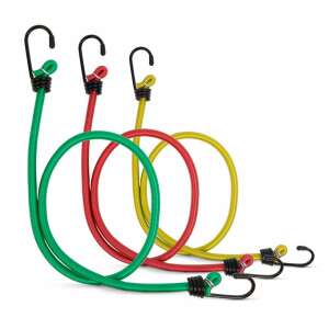 Set of 6 bungee cords, 2 of each size: 45cm, 60cm, 80cm - MNC